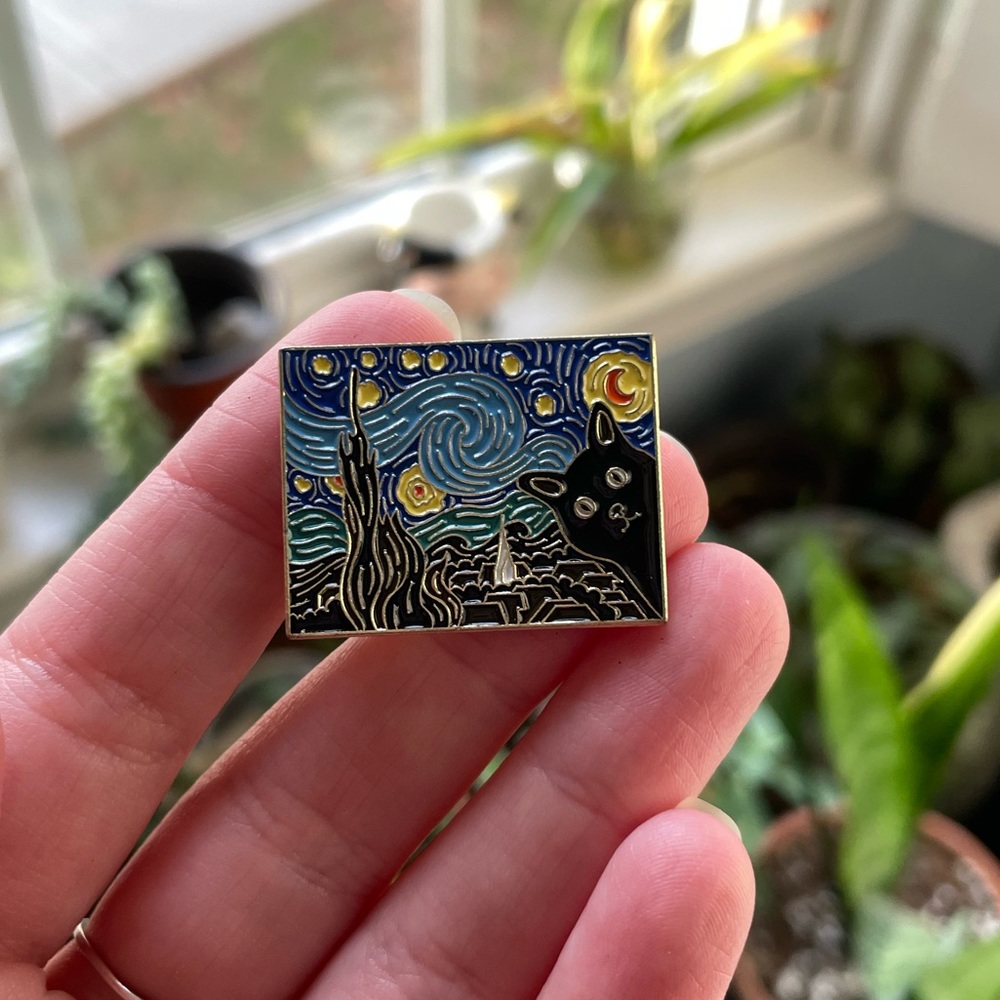 Van Gogh painting but with cat! Pin
